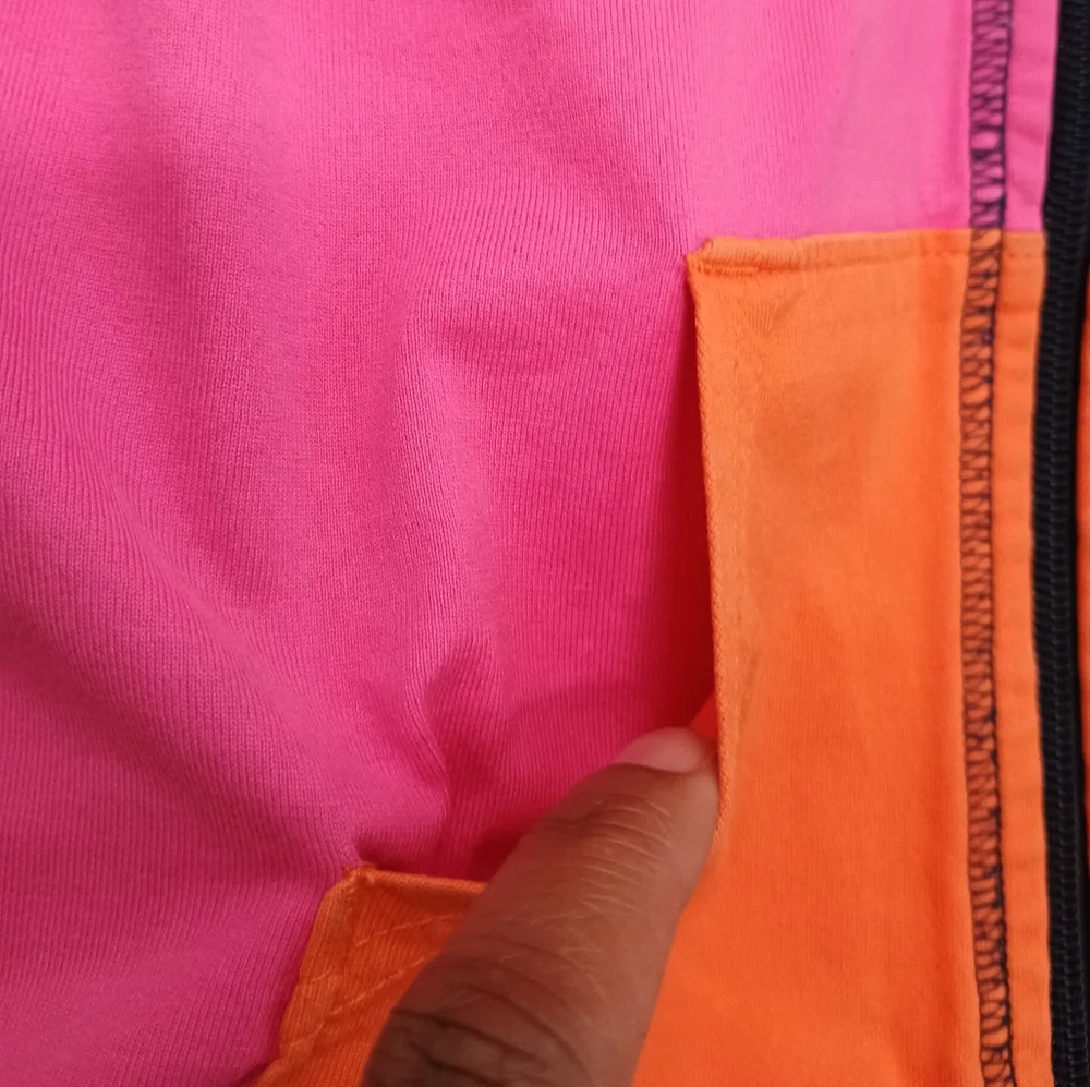 Hanna Andersson Multi Color Color Block Zip Up Hoodie Jacket Girl Kid Size 110 - Picture 9 of 14